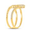 Image 4 : Diamond Offset Square Fashion Ring 1/2 Cttw 10kt Yellow Gold
