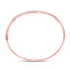 Image 4 : Diamond Bypass Bangle Bracelet 1 Cttw 14kt Rose Gold