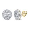 Image 1 : Mens Baguette Diamond Circle Earrings 1 Cttw 10kt Yellow Gold