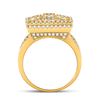 Image 3 : Mens Diamond Square Cluster Ring 2 Cttw 14kt Yellow Gold
