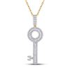Image 1 : Mens Baguette Diamond Key Charm Pendant 1 Cttw 10kt Yellow Gold