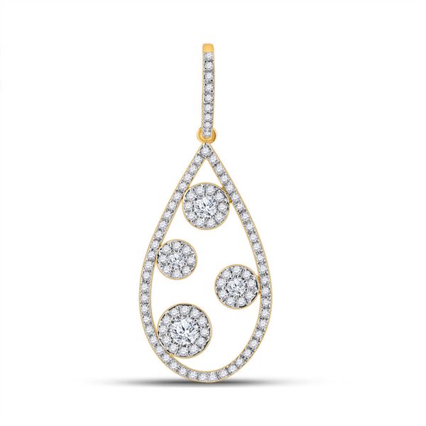 Diamond Teardrop Pendant 1/2 Cttw 10kt Yellow Gold