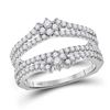 Image 1 : Diamond Wedding Wrap Ring Guard Enhancer 7/8 Cttw 14kt White Gold