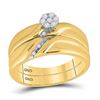 Image 2 : Yellow-tone Sterling Silver His Hers Diamond Matching Wedding Set 1/6 Cttw Yellow-tone Sterling Silv