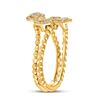 Image 3 : Diamond Teardrop Spiral Fashion Ring 1/3 Cttw 10kt Yellow Gold