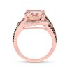 Image 3 : Cushion Morganite Diamond Solitaire Ring 4 Cttw 14kt Rose Gold