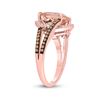 Image 4 : Cushion Morganite Diamond Solitaire Ring 4 Cttw 14kt Rose Gold