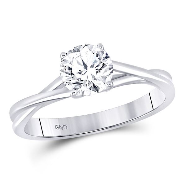 Diamond Solitaire Bridal Wedding Engagement Ring 3/4 Cttw 14kt White Gold