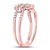 Image 3 : Diamond Square Cluster Ring 1/2 Cttw 14kt Rose Gold