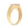 Image 4 : Mens Diamond Square Cluster Ring 1/8 Cttw 10kt Yellow Gold