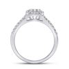 Image 4 : Diamond Rectangle Cluster Ring 1/2 Cttw 14kt White Gold