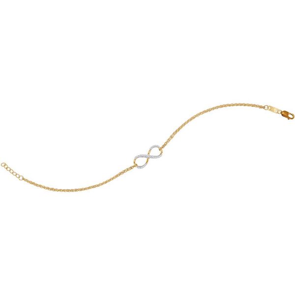 Diamond Infinity Bracelet 1/10 Cttw 10kt Yellow Gold
