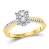 Image 1 : Diamond Oval Cluster Ring 1/4 Cttw 10kt Yellow Gold