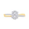 Image 2 : Diamond Oval Cluster Ring 1/4 Cttw 10kt Yellow Gold