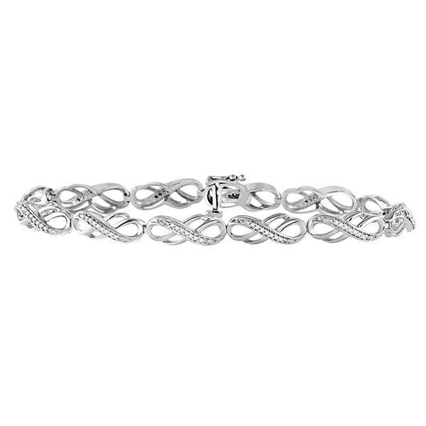 Diamond Infinity Bracelet 1/4 Cttw 10kt White Gold