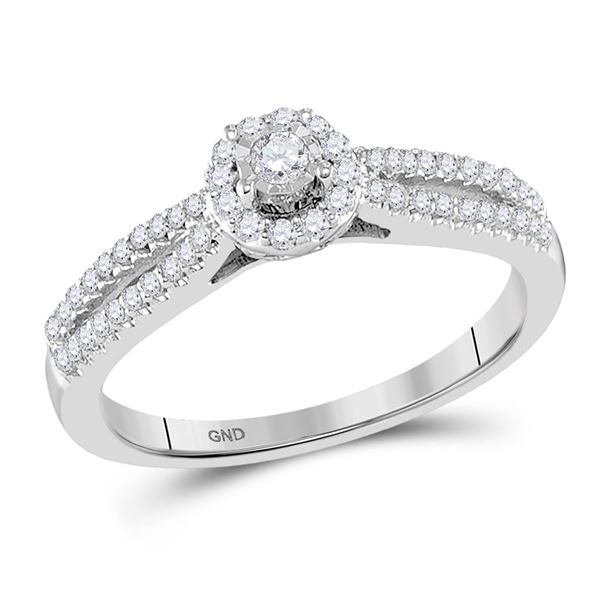 Diamond Solitaire Bridal Wedding Engagement Ring 1/4 Cttw 10kt White Gold