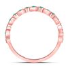 Image 4 : Emerald Square Dot Stackable Band Ring 1/5 Cttw 10kt Rose Gold