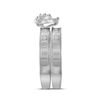 Image 3 : His Hers Diamond Heart Matching Wedding Set 1/4 Cttw 14kt White Gold
