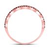 Image 4 : Ruby Scalloped Stackable Band Ring 1/4 Cttw 10kt Rose Gold