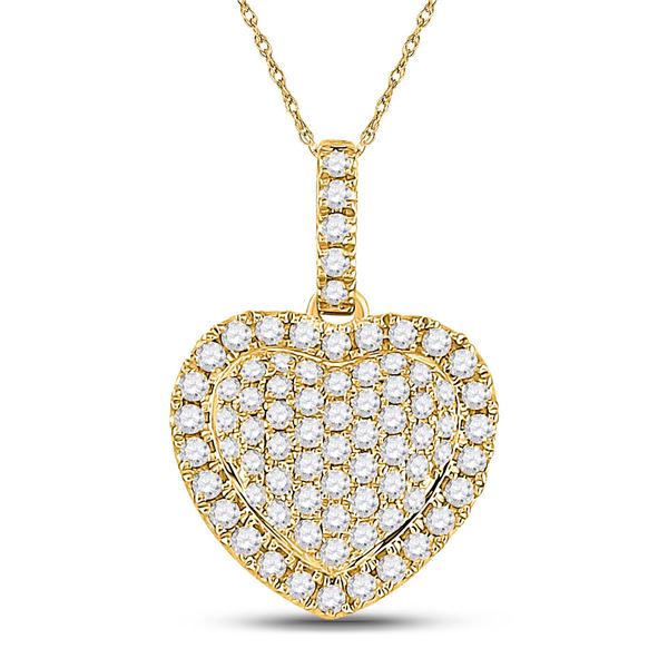 Diamond Heart Pendant 1/2 Cttw 14kt Yellow Gold