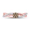 Image 2 : Brown Diamond Cluster Twist Ring 1/6 Cttw 10kt Rose Gold