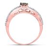 Image 4 : Brown Diamond Cluster Twist Ring 1/6 Cttw 10kt Rose Gold