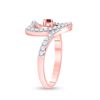 Image 3 : Ruby Diamond Heart Ring 3/8 Cttw 10kt Rose Gold