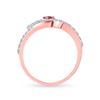 Image 4 : Ruby Diamond Heart Ring 3/8 Cttw 10kt Rose Gold