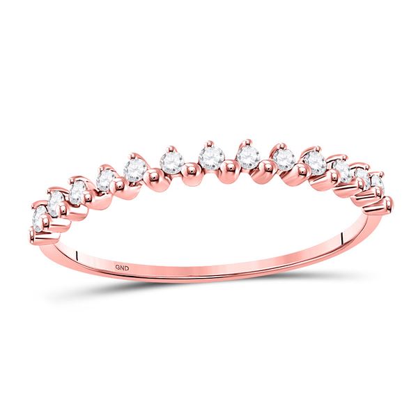 Diamond Stackable Band Ring 1/8 Cttw 10kt Rose Gold