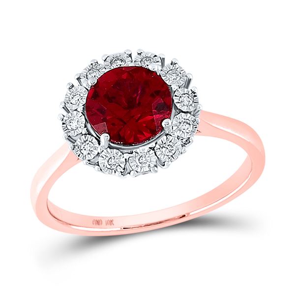 Ruby Diamond Solitaire Ring 1-5/8 Cttw 14kt Rose Gold