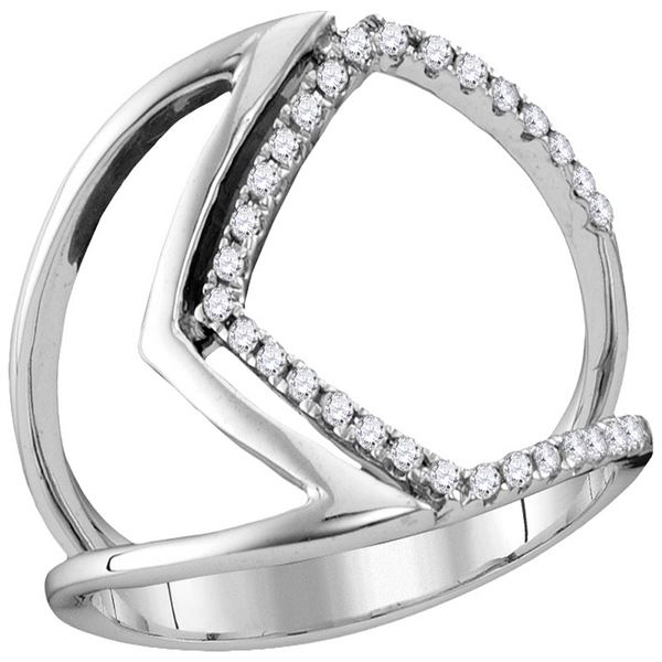 Diamond Negative Space Fashion Ring 1/6 Cttw 10kt White Gold