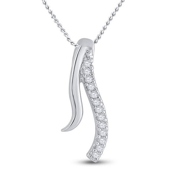 Diamond Fashion Pendant 1/20 Cttw 10kt White Gold