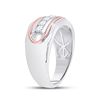 Image 4 : Mens Diamond Faceted Single Row Band Ring 3/4 Cttw 14kt Two-tone Gold