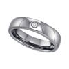 Image 1 : Tungsten Carbide Mens Diamond Band Ring .01 Cttw Size 8 Tungsten