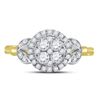 Image 3 : Diamond Cluster Bridal Wedding Engagement Ring 3/4 Cttw 14kt Yellow Gold