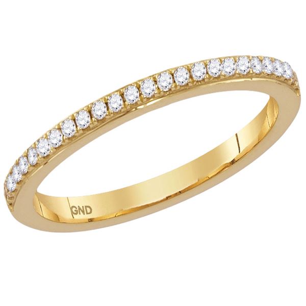 Diamond Single Row Stackable Band Ring 1/8 Cttw 14kt Yellow Gold