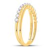 Image 4 : Diamond Crossover Stackable Band Ring 1/3 Cttw 10kt Yellow Gold