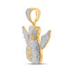 Image 2 : Mens Diamond Money Bag Wings Charm Pendant 1-1/2 Cttw 10kt Yellow Gold