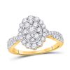 Image 1 : Diamond Oval Cluster Ring 1 Cttw 10kt Yellow Gold