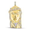 Image 1 : Mens Diamond Jesus Face Charm Pendant 1/2 Cttw 10kt Yellow Gold