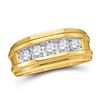 Image 1 : Mens Diamond Wedding Single Row Band Ring 1/4 Cttw 14kt Yellow Gold