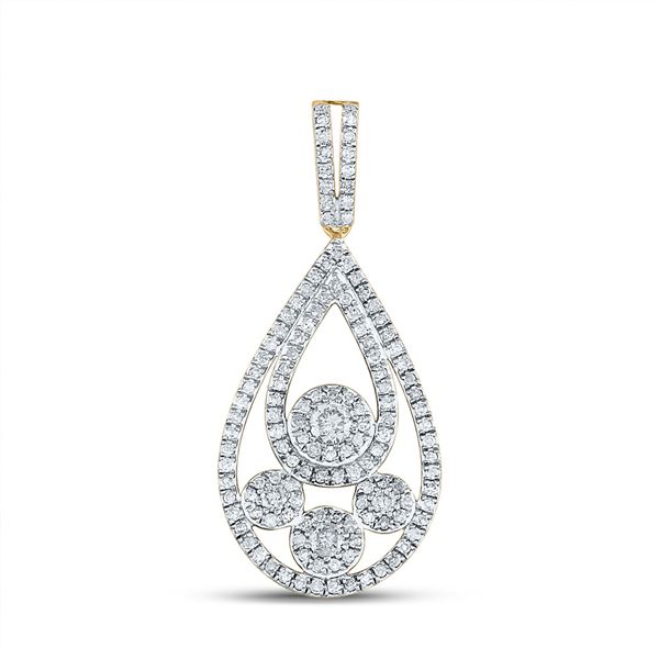 Diamond Teardrop Pendant 5/8 Cttw 10kt Yellow Gold