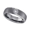 Image 1 : Tungsten Carbide Mens Diamond Matte Bevel Edge Band Ring .01 Cttw Size 14 Tungsten