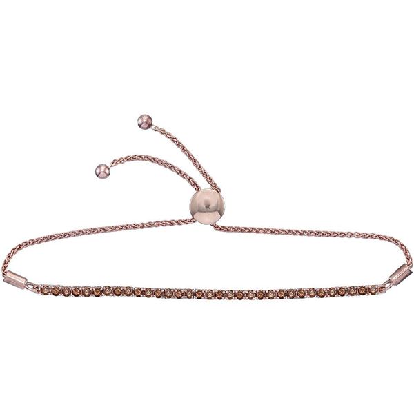 Natural Brown Diamond Bolo Bracelet 2 Cttw 10kt Rose Gold