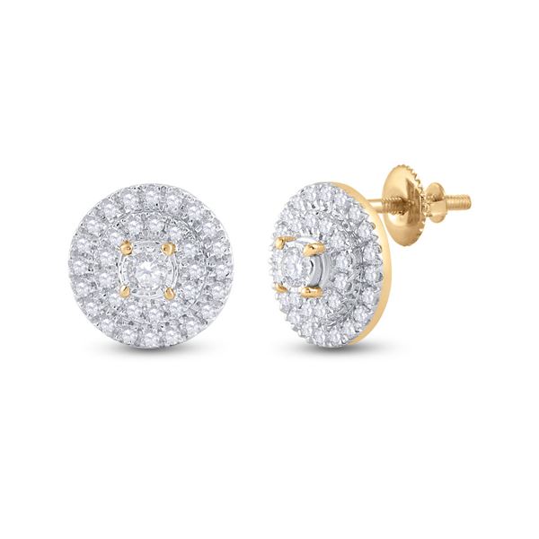 Diamond Circle Earrings 1/4 Cttw 10kt Yellow Gold