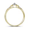 Image 2 : Marquise Diamond Bridal Wedding Ring Band Set 1/5 Cttw 10k Yellow Gold