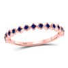 Image 1 : Blue Sapphire Stackable Band Ring 1/5 Cttw 10kt Rose Gold