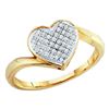 Image 1 : Diamond Heart Cluster Ring 1/20 Cttw Yellow-tone Sterling Silver