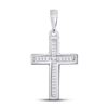Image 1 : Princess Diamond Cross Pendant 1/10 Cttw 10kt White Gold