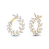 Image 1 : Diamond Twist Vine Hoop Earrings 1 Cttw 14kt Yellow Gold